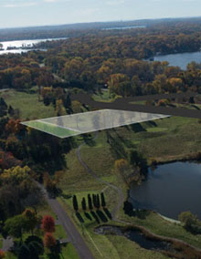 A plot of Lakeview Orono land that sits between lakes