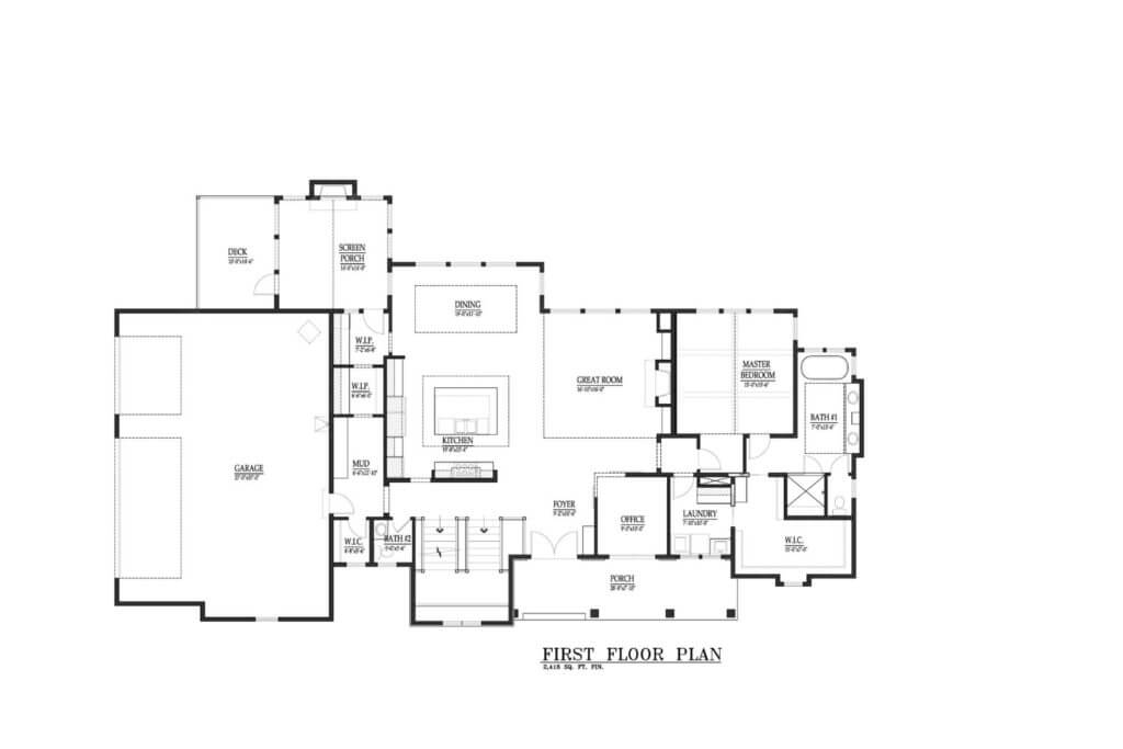 The main-level floor plan
